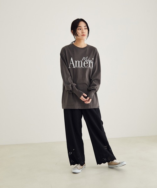 SALON adam et rope'（サロン アダム エ ロペ）の「【洗える】裾スカラップパンツ（その他パンツ・レディース・ホワイト/ブラック・FREE）」の20枚目の写真