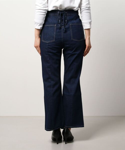 ehka sopo（エヘカソポ）の「レースアップデニムパンツ（デニムパンツ・レディース・ブラック/ネイビー/ブルー・ﾌﾘ-）」の6枚目の写真