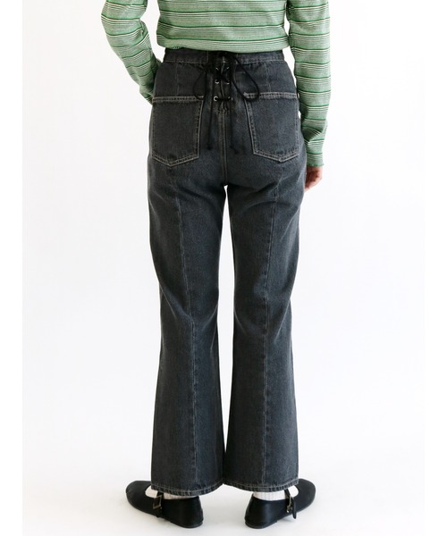 ehka sopo（エヘカソポ）の「レースアップデニムパンツ（デニムパンツ・レディース・ブラック/ネイビー/ブルー・ﾌﾘ-）」の2枚目の写真