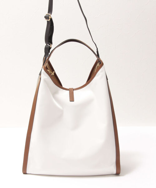 ORSETTO（オルセット）の「【ORSETTO/オルセット】【WEB限定】ナイロントートバッグ（トートバッグ・レディース・ブラック/ホワイト系その他4/グレイッシュベージュ・FREE）」の4枚目の写真