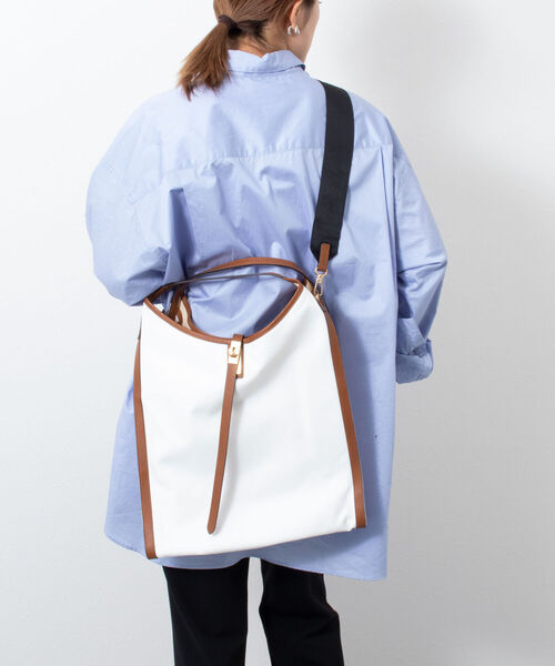 ORSETTO（オルセット）の「【ORSETTO/オルセット】【WEB限定】ナイロントートバッグ（トートバッグ・レディース・ブラック/ホワイト系その他4/グレイッシュベージュ・FREE）」の10枚目の写真