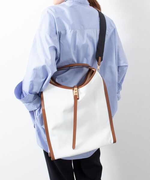 ORSETTO（オルセット）の「【ORSETTO/オルセット】【WEB限定】ナイロントートバッグ（トートバッグ・レディース・ブラック/ホワイト系その他4/グレイッシュベージュ・FREE）」の11枚目の写真