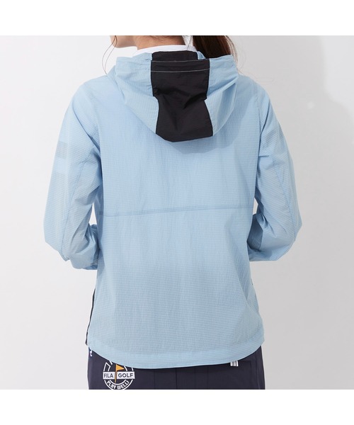 FILA GOLF(フィラゴルフ )の「FILA GOLF/フィラゴルフ ストレッチ ハイネックフード ポケッタブルジャケット/撥水加工 収納袋付き/ゴルフウェア/レディース(その他アウター・レディース・ブルー/ブラック・L/LL/M)」の18枚目の写真