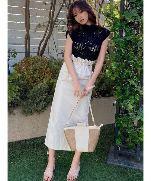 RESEXXY（リゼクシー）の「ミックスマテリアルバッグ（ハンドバッグ・レディース・ベージュ/ブラウン・FREE）」の5枚目の写真