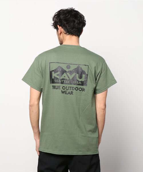 KAVU(カブー)の「KAVU/カブー トゥルーロゴ ルーズシルエット バックプリントTシャツ 19821630(Tシャツ/カットソー・メンズ・グリーン/オフホワイト/ホワイト/ネイビー/ダークグリーン/ブラック・L/XL/M)」の21枚目の写真