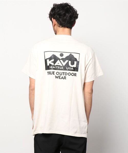KAVU(カブー)の「KAVU/カブー トゥルーロゴ ルーズシルエット バックプリントTシャツ 19821630(Tシャツ/カットソー・メンズ・グリーン/オフホワイト/ホワイト/ネイビー/ダークグリーン/ブラック・L/XL/M)」の7枚目の写真