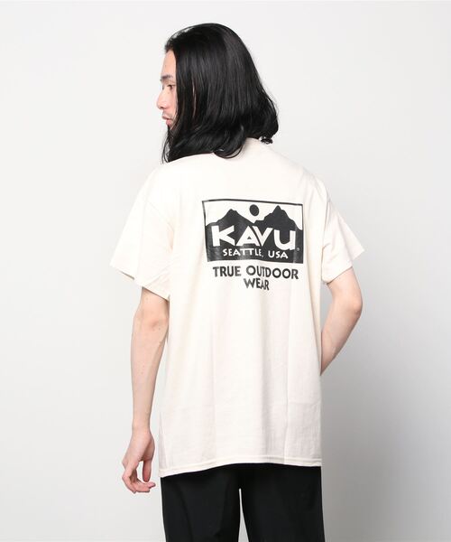 KAVU(カブー)の「KAVU/カブー トゥルーロゴ ルーズシルエット バックプリントTシャツ 19821630(Tシャツ/カットソー・メンズ・グリーン/オフホワイト/ホワイト/ネイビー/ダークグリーン/ブラック・L/XL/M)」の18枚目の写真