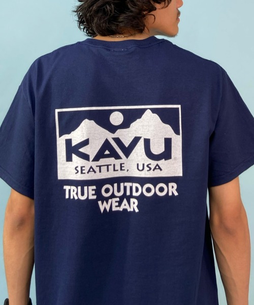 KAVU(カブー)の「KAVU/カブー トゥルーロゴ ルーズシルエット バックプリントTシャツ 19821630(Tシャツ/カットソー・メンズ・グリーン/オフホワイト/ホワイト/ネイビー/ダークグリーン/ブラック・L/XL/M)」の6枚目の写真