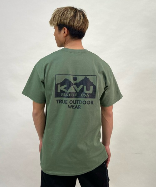 KAVU(カブー)の「KAVU/カブー トゥルーロゴ ルーズシルエット バックプリントTシャツ 19821630(Tシャツ/カットソー・メンズ・グリーン/オフホワイト/ホワイト/ネイビー/ダークグリーン/ブラック・L/XL/M)」の5枚目の写真