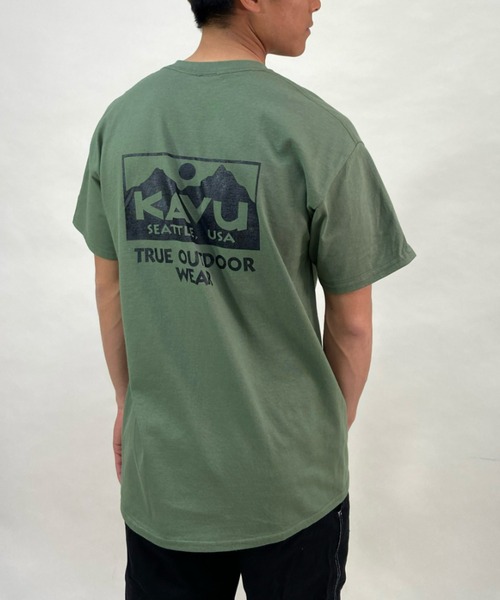 KAVU(カブー)の「KAVU/カブー トゥルーロゴ ルーズシルエット バックプリントTシャツ 19821630(Tシャツ/カットソー・メンズ・グリーン/オフホワイト/ホワイト/ネイビー/ダークグリーン/ブラック・L/XL/M)」の13枚目の写真