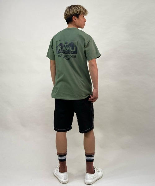 KAVU(カブー)の「KAVU/カブー トゥルーロゴ ルーズシルエット バックプリントTシャツ 19821630(Tシャツ/カットソー・メンズ・グリーン/オフホワイト/ホワイト/ネイビー/ダークグリーン/ブラック・L/XL/M)」の10枚目の写真