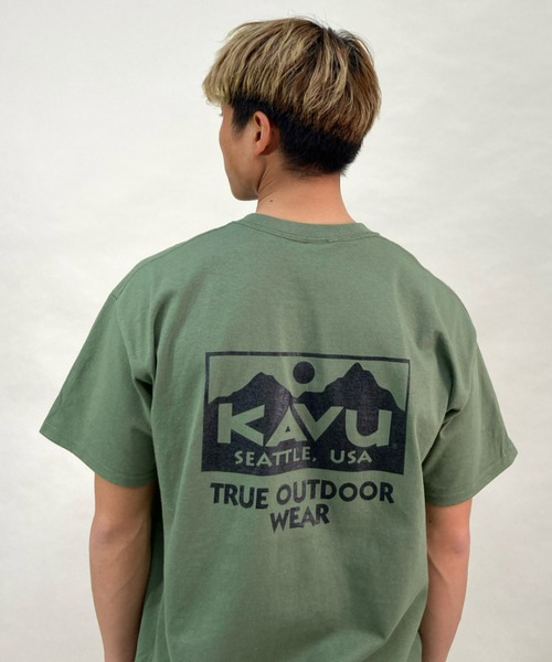 KAVU(カブー)の「KAVU/カブー トゥルーロゴ ルーズシルエット バックプリントTシャツ 19821630(Tシャツ/カットソー・メンズ・グリーン/オフホワイト/ホワイト/ネイビー/ダークグリーン/ブラック・L/XL/M)」の14枚目の写真