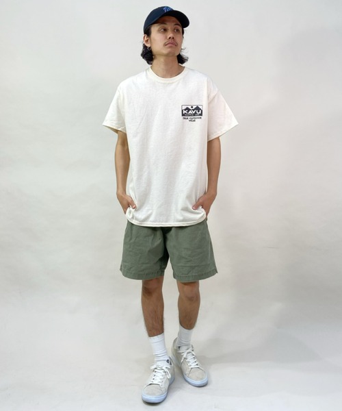 KAVU(カブー)の「KAVU/カブー トゥルーロゴ ルーズシルエット バックプリントTシャツ 19821630(Tシャツ/カットソー・メンズ・グリーン/オフホワイト/ホワイト/ネイビー/ダークグリーン/ブラック・L/XL/M)」の16枚目の写真