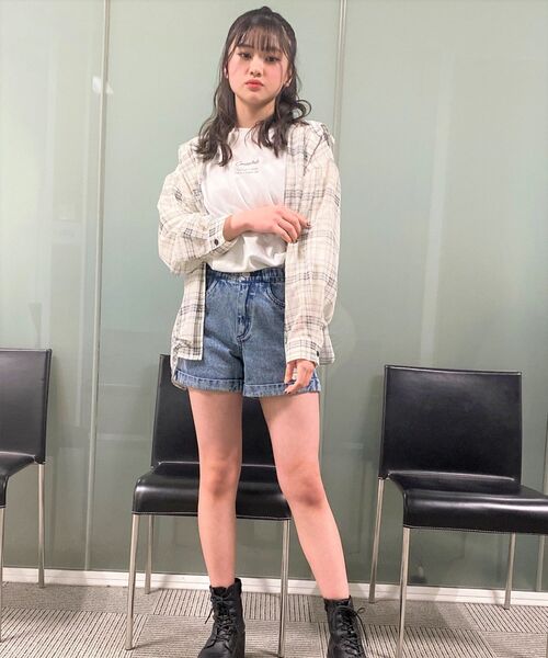 PINK-latte（ピンクラテ）の「◇シアーチェックシャツ（シャツ