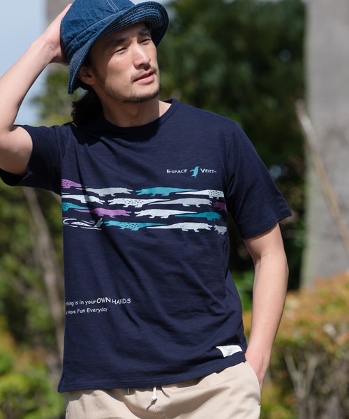 LB/S (エルビーエス)の「ESPACE VERT別注 コットン100% 表面感あるスラブ生地 ペンギンプリントTシャツ(Tシャツ/カットソー・メンズ・その他/その他1/その他2/その他3/その他4/その他5/その他6・MEDIUM/LARGE/X-LARGE)」の7枚目の写真