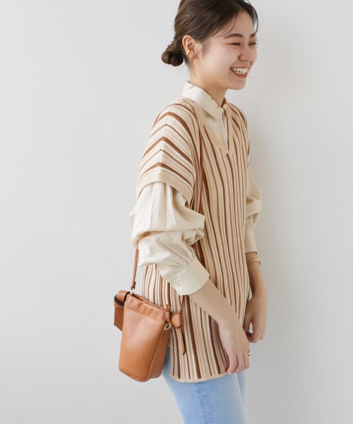 JOURNAL STANDARD relume（ジャーナルスタンダード　レリューム）の「コットンビスコースランダムリブベスト（ベスト・レディース・ブラック/ブラウン/ナチュラル・FREE）」の18枚目の写真