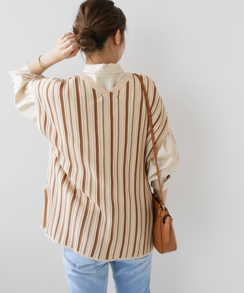 JOURNAL STANDARD relume（ジャーナルスタンダード　レリューム）の「コットンビスコースランダムリブベスト（ベスト・レディース・ブラック/ブラウン/ナチュラル・FREE）」の19枚目の写真