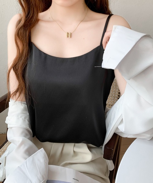 ABITOKYO(アビトーキョー)の「インナーとしても便利!セクシーサテン風キャミソールトップス(キャミソール・レディース・ブラック/グレー/オフホワイト/モカ/ライトグリーン・M/L)」の19枚目の写真