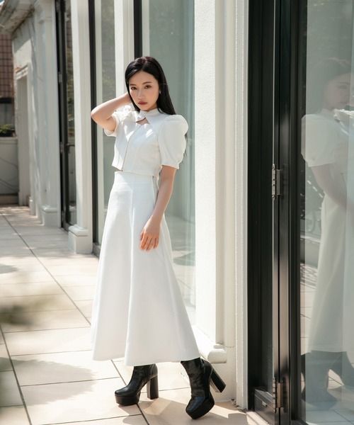 ANDGEEBEE（アンジービー）の「ワッフルスカート（スカート・レディース・ホワイト/ブラック・MEDIUM）」の2枚目の写真