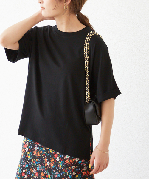 SLOBE IENA（スローブイエナ）の「袖ターンバックTEE◆（Tシャツ/カットソー・レディース・グレー系その他/ブラック/グリーン/ブラウン・FREE）」の14枚目の写真