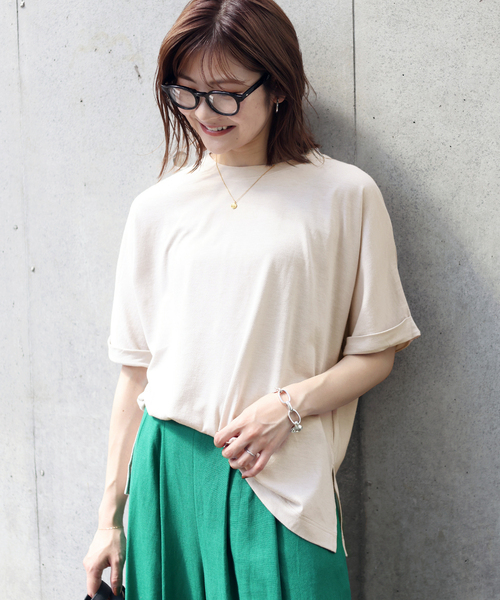 SLOBE IENA（スローブイエナ）の「袖ターンバックTEE◆（Tシャツ/カットソー・レディース・グレー系その他/ブラック/グリーン/ブラウン・FREE）」の20枚目の写真