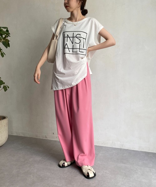 CAPRICIEUX LE'MAGE（カプリシューレマージュ）の「2WAYフレンチTシャツ（Tシャツ/カットソー・レディース・オフホワイト/カーキ・FREE）」の18枚目の写真