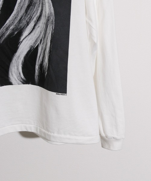 JANESMITH(ジェーンスミス)の「JANESMITH ジェーンスミス / SEED POD AND DRIDE FLOWER LONG SLEEVE T-SHIRT グラフィックプリントビッグシルエットロンT / 22WCT-#453S-SL(Tシャツ/カットソー・レディース・ホワイト/ブラック・SMALL/MEDIUM/LARGE/X-LARGE)」の6枚目の写真