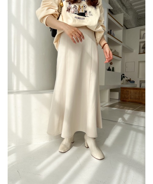 JUMELLE(ジュメロ)の「【低身長~高身長】ツイルマーメイドスカート(スカート・レディース・ブラック/アイボリー・SMALL/MEDIUM)」の8枚目の写真