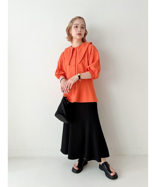 JUMELLE(ジュメロ)の「【低身長~高身長】ツイルマーメイドスカート(スカート・レディース・ブラック/アイボリー・SMALL/MEDIUM)」の14枚目の写真