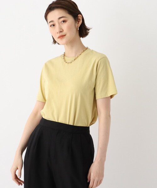 OPAQUE.CLIP(オペークドットクリップ)の「◆オーガニックコットン強撚天竺 BASIC Tシャツ【WEB限定サイズ】(Tシャツ/カットソー・レディース・ホワイト系その他3/オレンジ/ブラック/ブラウン系その他/サンドベージュ/ブルー/ホワイト系/グリーン・42/36/40/38/34)」の5枚目の写真