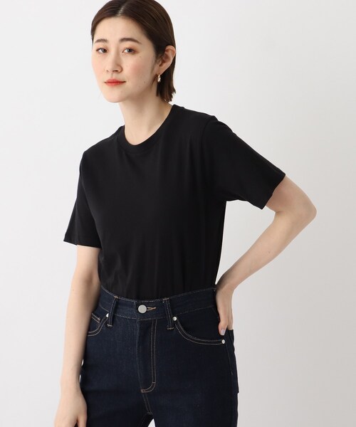 OPAQUE.CLIP(オペークドットクリップ)の「◆オーガニックコットン強撚天竺 BASIC Tシャツ【WEB限定サイズ】(Tシャツ/カットソー・レディース・ホワイト系その他3/オレンジ/ブラック/ブラウン系その他/サンドベージュ/ブルー/ホワイト系/グリーン・42/36/40/38/34)」の3枚目の写真