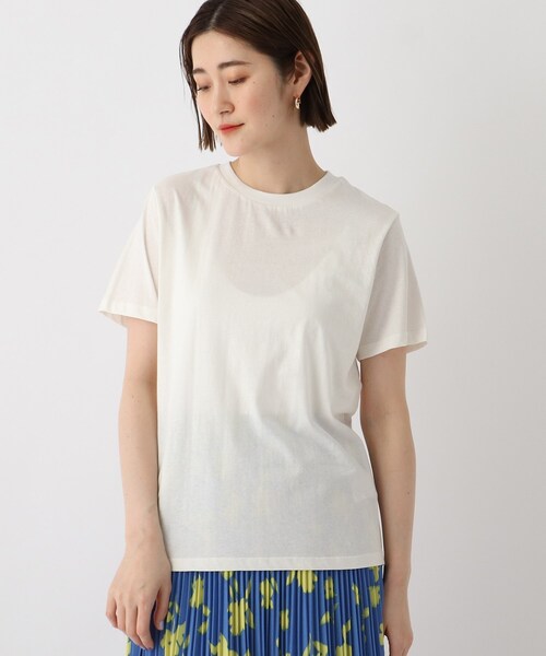 OPAQUE.CLIP(オペークドットクリップ)の「◆オーガニックコットン強撚天竺 BASIC Tシャツ【WEB限定サイズ】(Tシャツ/カットソー・レディース・ホワイト系その他3/オレンジ/ブラック/ブラウン系その他/サンドベージュ/ブルー/ホワイト系/グリーン・42/36/40/38/34)」の9枚目の写真