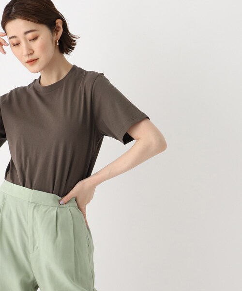 OPAQUE.CLIP(オペークドットクリップ)の「◆オーガニックコットン強撚天竺 BASIC Tシャツ【WEB限定サイズ】(Tシャツ/カットソー・レディース・ホワイト系その他3/オレンジ/ブラック/ブラウン系その他/サンドベージュ/ブルー/ホワイト系/グリーン・42/36/40/38/34)」の20枚目の写真