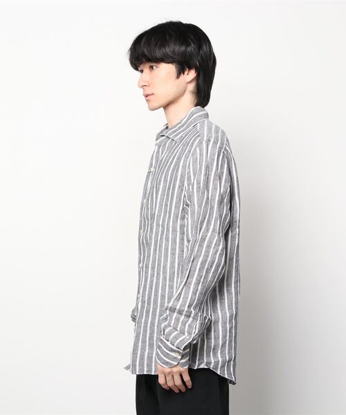 Finamore（フィナモレ）の「Finamore / ストライプシャツ（シャツ/ブラウス・メンズ・チャコールアッシュ・X-LARGE）」の3枚目の写真