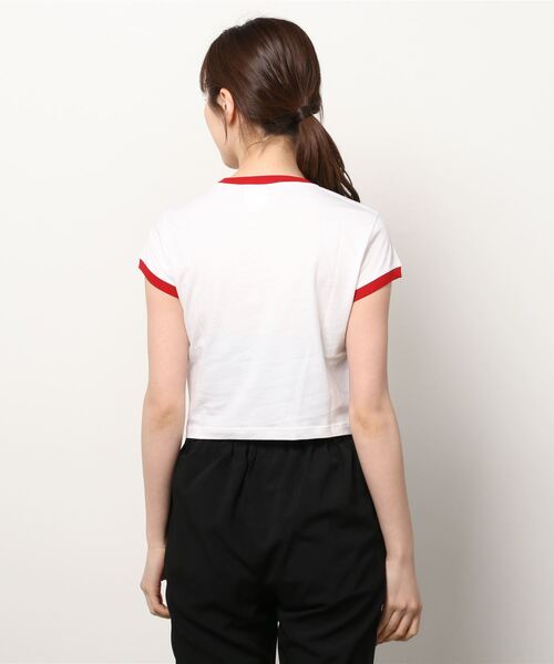 Guess（ゲス）の「GUESS Originals Cropped Ringer Tee（Tシャツ/カットソー・レディース・ホワイト/ブラック/ライトグリーン・SMALL/MEDIUM/X-SMALL）」の15枚目の写真