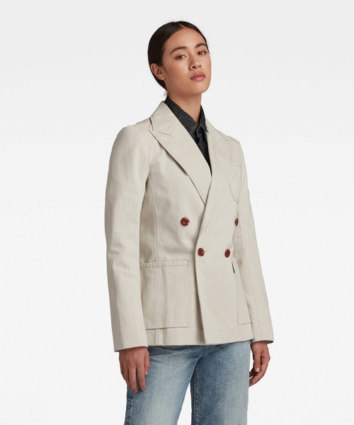 G-STAR（ジースター）の「DOUBLE BREASTED BLAZER（テーラードジャケット・レディース・ベージュ系その他・X-SMALL/SMALL）」の2枚目の写真