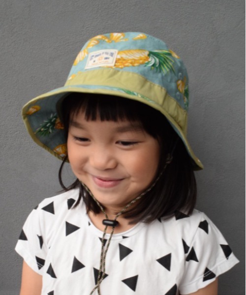 GRIN BUDDY(グリンバディ)の「【GRIN BUDDY/グリンバディ】【キッズ】パイナップル ハット/Pine Hat(ハット・キッズ・ホワイト/ダークブルー・54cm/52cm)」の2枚目の写真