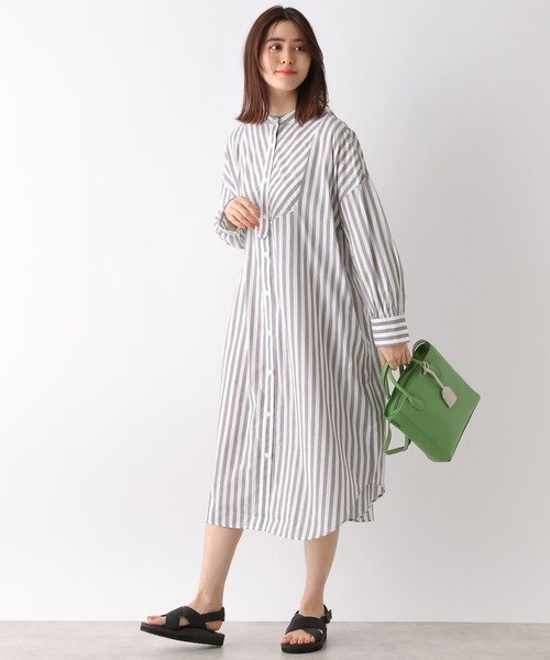 LEPSIM（レプシィム）の「キュプラコンストライプワンピース　262587（ワンピース・レディース・グレー/ピンク・FREE）」の5枚目の写真