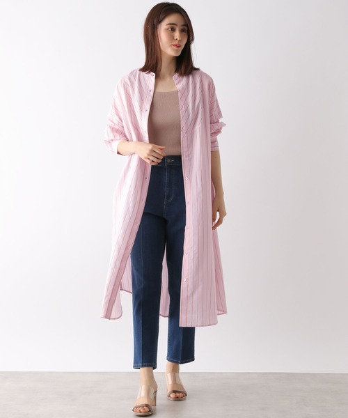 LEPSIM（レプシィム）の「キュプラコンストライプワンピース　262587（ワンピース・レディース・グレー/ピンク・FREE）」の6枚目の写真