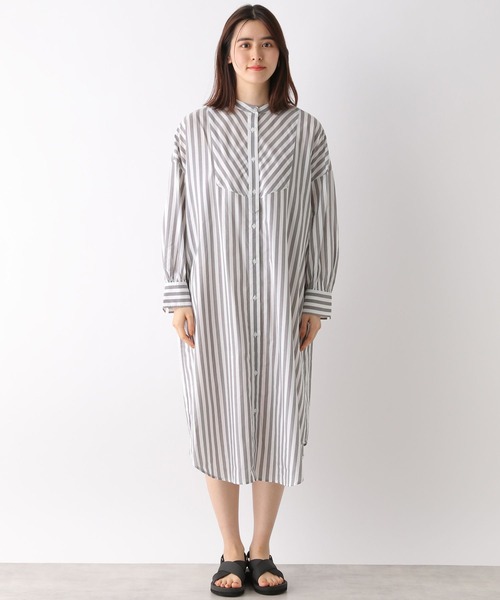 LEPSIM（レプシィム）の「キュプラコンストライプワンピース　262587（ワンピース・レディース・グレー/ピンク・FREE）」の8枚目の写真