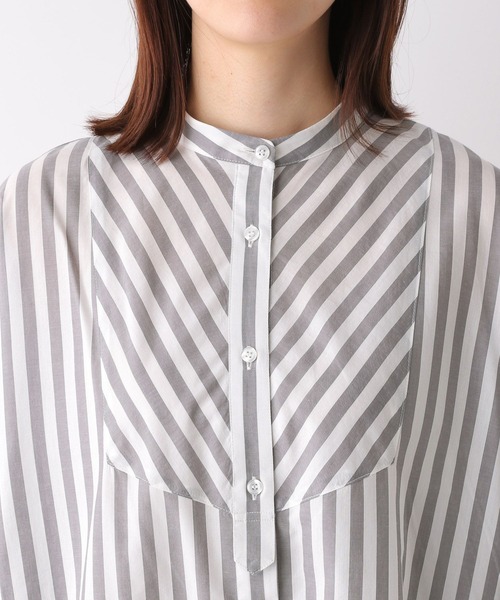 LEPSIM（レプシィム）の「キュプラコンストライプワンピース　262587（ワンピース・レディース・グレー/ピンク・FREE）」の11枚目の写真