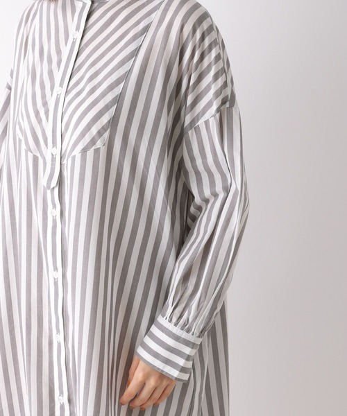 LEPSIM（レプシィム）の「キュプラコンストライプワンピース　262587（ワンピース・レディース・グレー/ピンク・FREE）」の12枚目の写真