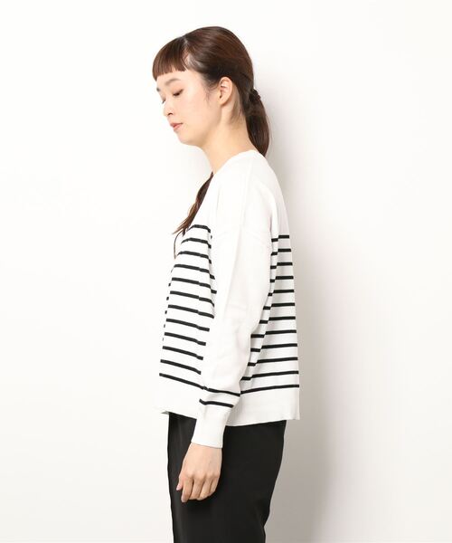 ottilie（オティーリエ）の「ボーダーニットプルオーバー（ニット/セーター・レディース・ホワイト×ブラック/ネイビー×ホワイト・FREE）」の3枚目の写真