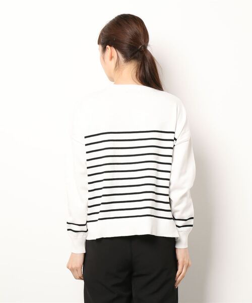 ottilie（オティーリエ）の「ボーダーニットプルオーバー（ニット/セーター・レディース・ホワイト×ブラック/ネイビー×ホワイト・FREE）」の4枚目の写真