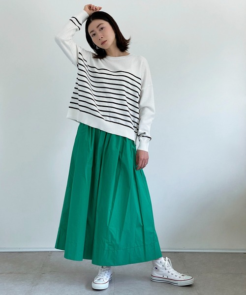 ottilie（オティーリエ）の「ボーダーニットプルオーバー（ニット/セーター・レディース・ホワイト×ブラック/ネイビー×ホワイト・FREE）」の17枚目の写真