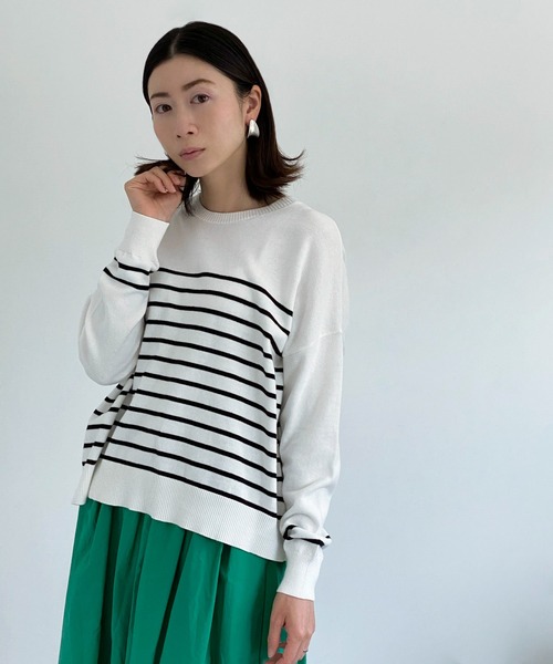 ottilie（オティーリエ）の「ボーダーニットプルオーバー（ニット/セーター・レディース・ホワイト×ブラック/ネイビー×ホワイト・FREE）」の6枚目の写真