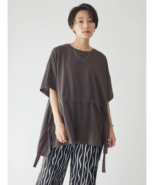 AMERICAN HOLIC（アメリカンホリック）の「ドロストカットプルオーバー（Tシャツ/カットソー・レディース・ライトグレー/ブラウン/ネイビー・L/M）」の5枚目の写真