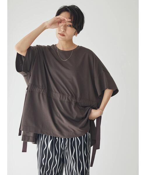 AMERICAN HOLIC（アメリカンホリック）の「ドロストカットプルオーバー（Tシャツ/カットソー・レディース・ライトグレー/ブラウン/ネイビー・L/M）」の7枚目の写真