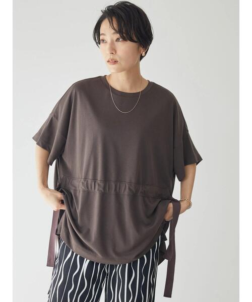 AMERICAN HOLIC（アメリカンホリック）の「ドロストカットプルオーバー（Tシャツ/カットソー・レディース・ライトグレー/ブラウン/ネイビー・L/M）」の8枚目の写真