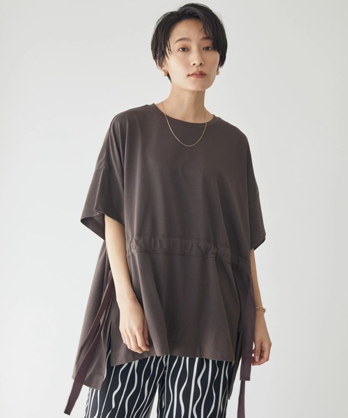 AMERICAN HOLIC（アメリカンホリック）の「ドロストカットプルオーバー（Tシャツ/カットソー・レディース・ライトグレー/ブラウン/ネイビー・L/M）」の3枚目の写真